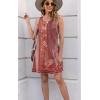 imageDisamer Womens Summer Dress 2025 Casual Button Down V Neck Sleeveless Boho Floral Beach Sundresses Vacation ALine DressesFlower Wallpaper Red