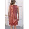 imageDisamer Womens Summer Dress 2025 Casual Button Down V Neck Sleeveless Boho Floral Beach Sundresses Vacation ALine DressesFlower Wallpaper Red