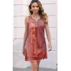 imageDisamer Womens Summer Dress 2025 Casual Button Down V Neck Sleeveless Boho Floral Beach Sundresses Vacation ALine DressesFlower Wallpaper Red