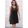 imageDisamer Womens Summer Dress 2025 Casual Button Down V Neck Sleeveless Boho Floral Beach Sundresses Vacation ALine DressesLiu Black