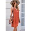 imageDisamer Womens Summer Dress 2025 Casual Button Down V Neck Sleeveless Boho Floral Beach Sundresses Vacation ALine DressesLiu Orange
