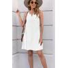 imageDisamer Womens Summer Dress 2025 Casual Button Down V Neck Sleeveless Boho Floral Beach Sundresses Vacation ALine DressesLiu White