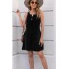 imageDisamer Womens Summer Dress 2025 Casual Button Down V Neck Sleeveless Boho Floral Beach Sundresses Vacation ALine DressesPure Black