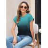 imageWomens Summer Tops Spring Outfits 2025 Fashion Casual Dressy T Shirts Cap Sleeve Workout Clothes Going Out Trendy VacationDye Double