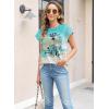 imageWomens Summer Tops Spring Outfits 2025 Fashion Casual Dressy T Shirts Cap Sleeve Workout Clothes Going Out Trendy VacationFlower Sea