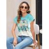 imageWomens Summer Tops Spring Outfits 2025 Fashion Casual Dressy T Shirts Cap Sleeve Workout Clothes Going Out Trendy VacationFlower Sea