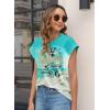 imageWomens Summer Tops Spring Outfits 2025 Fashion Casual Dressy T Shirts Cap Sleeve Workout Clothes Going Out Trendy VacationFlower Sea