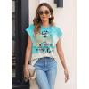 imageWomens Summer Tops Spring Outfits 2025 Fashion Casual Dressy T Shirts Cap Sleeve Workout Clothes Going Out Trendy VacationFlower Sea
