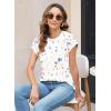 imageWomens Summer Tops Spring Outfits 2025 Fashion Casual Dressy T Shirts Cap Sleeve Workout Clothes Going Out Trendy VacationFlower Strew
