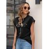 imageWomens Summer Tops Spring Outfits 2025 Fashion Casual Dressy T Shirts Cap Sleeve Workout Clothes Going Out Trendy VacationPrint Black