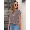 imageWomens Summer Tops Spring Outfits 2025 Fashion Casual Dressy T Shirts Cap Sleeve Workout Clothes Going Out Trendy VacationPrint Brown