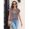 imageWomens Summer Tops Spring Outfits 2025 Fashion Casual Dressy T Shirts Cap Sleeve Workout Clothes Going Out Trendy VacationPrint Brown