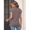 imageWomens Summer Tops Spring Outfits 2025 Fashion Casual Dressy T Shirts Cap Sleeve Workout Clothes Going Out Trendy VacationPrint Brown
