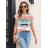 imageWomens Summer Tops Spring Outfits 2025 Fashion Casual Dressy T Shirts Cap Sleeve Workout Clothes Going Out Trendy VacationPrint Colour