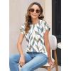 imageWomens Summer Tops Spring Outfits 2025 Fashion Casual Dressy T Shirts Cap Sleeve Workout Clothes Going Out Trendy VacationPrint Leaf