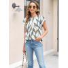 imageWomens Summer Tops Spring Outfits 2025 Fashion Casual Dressy T Shirts Cap Sleeve Workout Clothes Going Out Trendy VacationPrint Leaf
