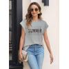 imageWomens Summer Tops Spring Outfits 2025 Fashion Casual Dressy T Shirts Cap Sleeve Workout Clothes Going Out Trendy VacationPrint Summer