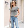 imageWomens Summer Tops Spring Outfits 2025 Fashion Casual Dressy T Shirts Cap Sleeve Workout Clothes Going Out Trendy VacationPrint Summer