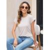 imageWomens Summer Tops Spring Outfits 2025 Fashion Casual Dressy T Shirts Cap Sleeve Workout Clothes Going Out Trendy VacationPure Apricot