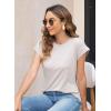 imageWomens Summer Tops Spring Outfits 2025 Fashion Casual Dressy T Shirts Cap Sleeve Workout Clothes Going Out Trendy VacationPure Apricot