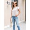 imageWomens Summer Tops Spring Outfits 2025 Fashion Casual Dressy T Shirts Cap Sleeve Workout Clothes Going Out Trendy VacationPure Apricot