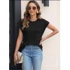 imageWomens Summer Tops Spring Outfits 2025 Fashion Casual Dressy T Shirts Cap Sleeve Workout Clothes Going Out Trendy VacationPure Black