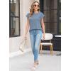 imageWomens Summer Tops Spring Outfits 2025 Fashion Casual Dressy T Shirts Cap Sleeve Workout Clothes Going Out Trendy VacationPure Blue