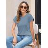 imageWomens Summer Tops Spring Outfits 2025 Fashion Casual Dressy T Shirts Cap Sleeve Workout Clothes Going Out Trendy VacationPure Blue