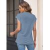 imageWomens Summer Tops Spring Outfits 2025 Fashion Casual Dressy T Shirts Cap Sleeve Workout Clothes Going Out Trendy VacationPure Blue
