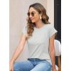 imageWomens Summer Tops Spring Outfits 2025 Fashion Casual Dressy T Shirts Cap Sleeve Workout Clothes Going Out Trendy VacationPure Gray