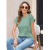 imageWomens Summer Tops Spring Outfits 2025 Fashion Casual Dressy T Shirts Cap Sleeve Workout Clothes Going Out Trendy VacationPure Green