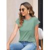 imageWomens Summer Tops Spring Outfits 2025 Fashion Casual Dressy T Shirts Cap Sleeve Workout Clothes Going Out Trendy VacationPure Green