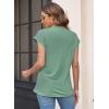 imageWomens Summer Tops Spring Outfits 2025 Fashion Casual Dressy T Shirts Cap Sleeve Workout Clothes Going Out Trendy VacationPure Green