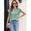 imageWomens Summer Tops Spring Outfits 2025 Fashion Casual Dressy T Shirts Cap Sleeve Workout Clothes Going Out Trendy VacationPure Green