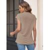 imageWomens Summer Tops Spring Outfits 2025 Fashion Casual Dressy T Shirts Cap Sleeve Workout Clothes Going Out Trendy VacationPure Khaki