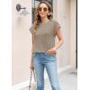 imageWomens Summer Tops Spring Outfits 2025 Fashion Casual Dressy T Shirts Cap Sleeve Workout Clothes Going Out Trendy VacationPure Khaki