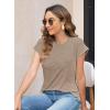 imageWomens Summer Tops Spring Outfits 2025 Fashion Casual Dressy T Shirts Cap Sleeve Workout Clothes Going Out Trendy VacationPure Khaki