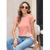 imageWomens Summer Tops Spring Outfits 2025 Fashion Casual Dressy T Shirts Cap Sleeve Workout Clothes Going Out Trendy VacationPure Pink
