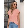 imageWomens Summer Tops Spring Outfits 2025 Fashion Casual Dressy T Shirts Cap Sleeve Workout Clothes Going Out Trendy VacationPure Pink