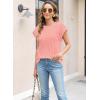 imageWomens Summer Tops Spring Outfits 2025 Fashion Casual Dressy T Shirts Cap Sleeve Workout Clothes Going Out Trendy VacationPure Pink