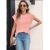 imageWomens Summer Tops Spring Outfits 2025 Fashion Casual Dressy T Shirts Cap Sleeve Workout Clothes Going Out Trendy VacationPure Pink