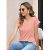 imageWomens Summer Tops Spring Outfits 2025 Fashion Casual Dressy T Shirts Cap Sleeve Workout Clothes Going Out Trendy VacationPure Pink
