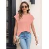imageWomens Summer Tops Spring Outfits 2025 Fashion Casual Dressy T Shirts Cap Sleeve Workout Clothes Going Out Trendy VacationPure Pink