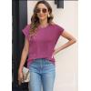 imageWomens Summer Tops Spring Outfits 2025 Fashion Casual Dressy T Shirts Cap Sleeve Workout Clothes Going Out Trendy VacationPure Purple