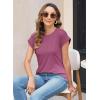 imageWomens Summer Tops Spring Outfits 2025 Fashion Casual Dressy T Shirts Cap Sleeve Workout Clothes Going Out Trendy VacationPure Purple