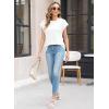 imageWomens Summer Tops Spring Outfits 2025 Fashion Casual Dressy T Shirts Cap Sleeve Workout Clothes Going Out Trendy VacationPure White