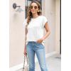 imageWomens Summer Tops Spring Outfits 2025 Fashion Casual Dressy T Shirts Cap Sleeve Workout Clothes Going Out Trendy VacationPure White