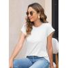 imageWomens Summer Tops Spring Outfits 2025 Fashion Casual Dressy T Shirts Cap Sleeve Workout Clothes Going Out Trendy VacationPure White