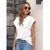 imageWomens Summer Tops Spring Outfits 2025 Fashion Casual Dressy T Shirts Cap Sleeve Workout Clothes Going Out Trendy VacationPure White