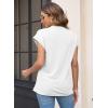 imageWomens Summer Tops Spring Outfits 2025 Fashion Casual Dressy T Shirts Cap Sleeve Workout Clothes Going Out Trendy VacationPure White